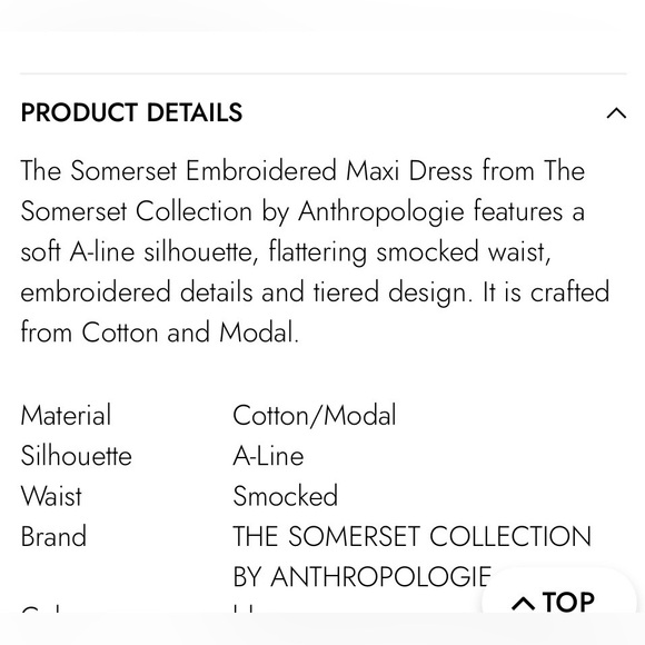 Anthropologie Somerset Collection White Maxi Dress with Green Embroidery - Picture 11 of 11